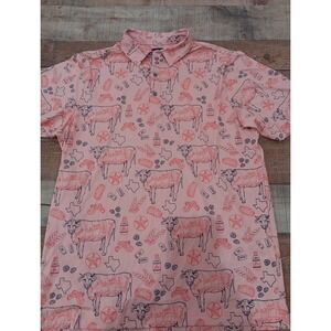 Raised by Coyotes Golf Polo Shirt Men Large BBQ Texas Western  Performance 2391